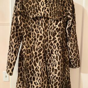 Elegant Leopard Print Teddy Jacket